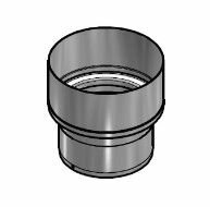 Zwart RVS verloop &Oslash; 125 - 150 mm