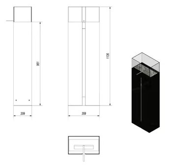 Kratki Terrasheater Romeo Bio Ethanol Zwart