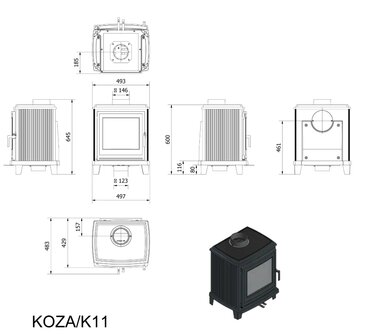 Kratki Houtkachel K11